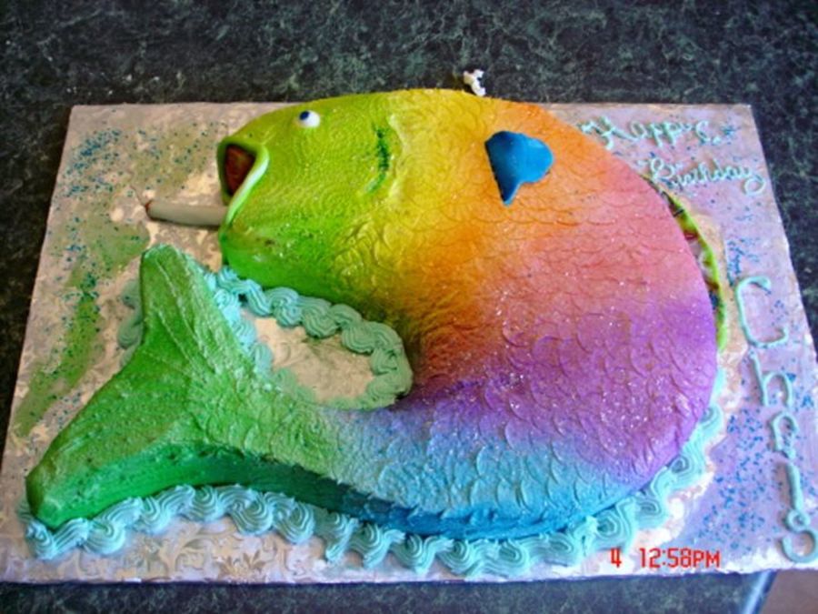 H A TyeDyed Fish Smoking A Cigaretterainbow Fish
