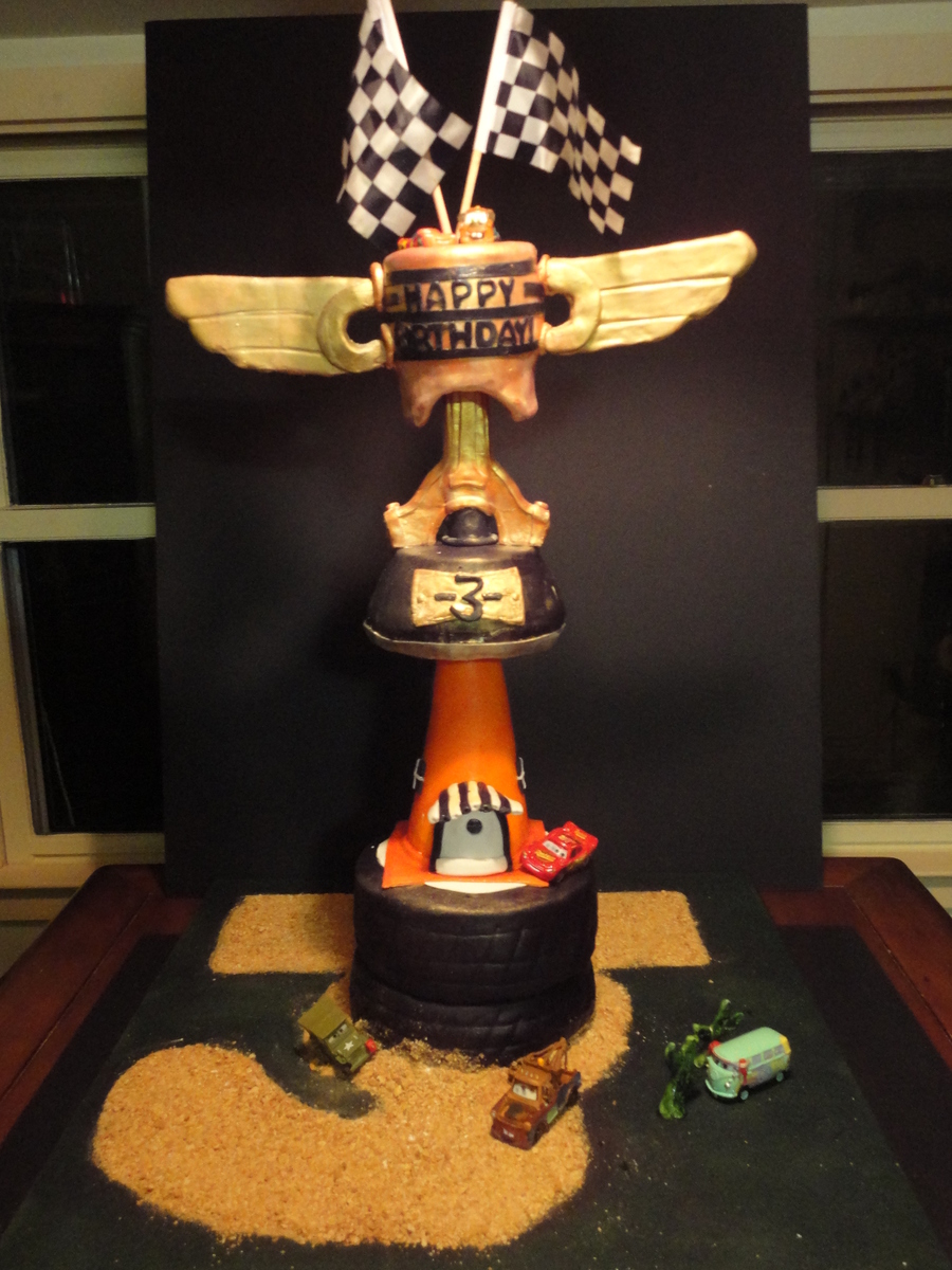3Rd Birthday Piston Cup Cake