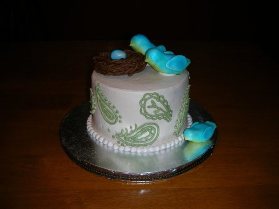 Nature Themed Baby Shower Cake