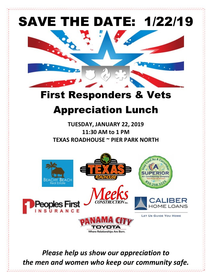First Responder And Vet Free Lunch