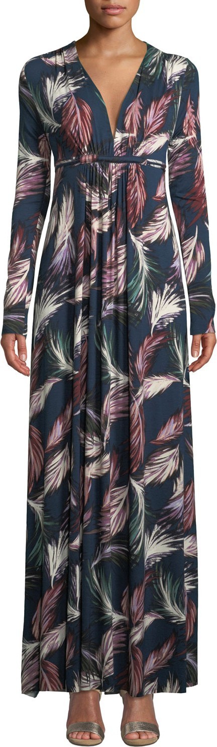 Rachel Pally Long-Sleeve Feather-Print 
