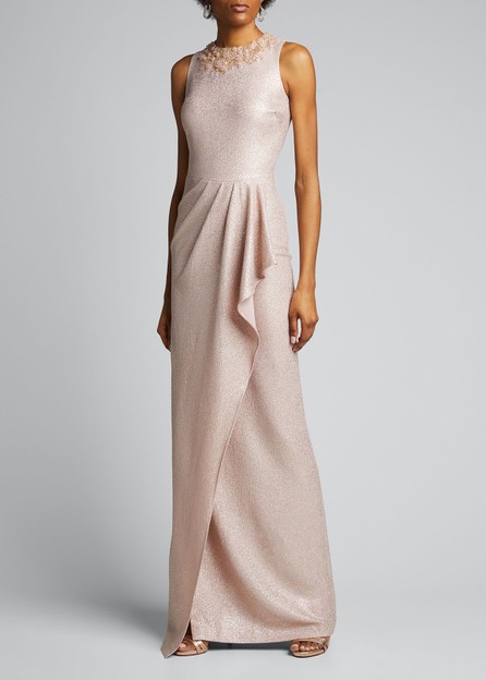 Teri Jon Stretch Metallic Gown 