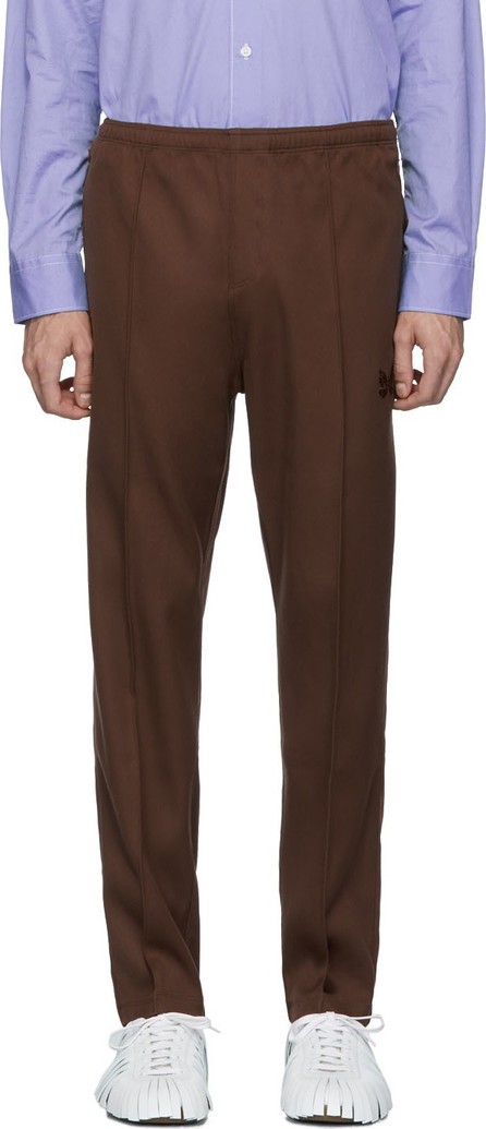 Needles Brown Warm Up Track Pants - Luxed