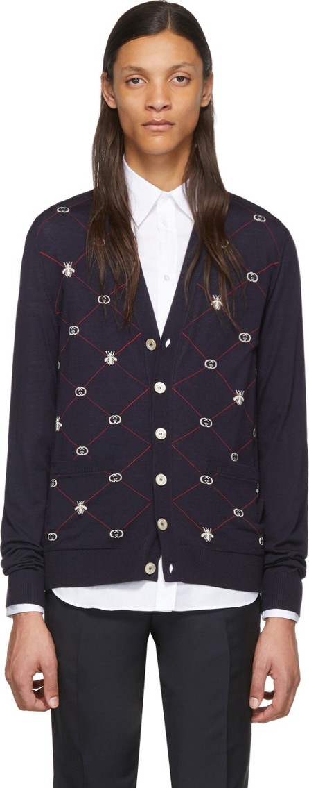 gucci navy cardigan
