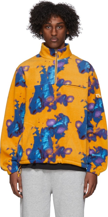 Stussy Yellow \u0026 Blue Tie-Dye Polar Mock 