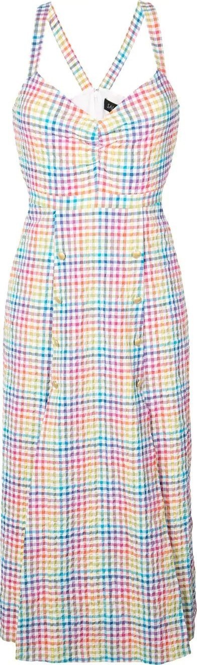 Saloni Anya rainbow gingham dress - Luxed