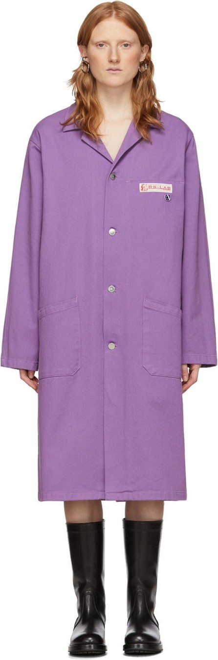 Raf Simons Purple Denim Lab Coat - Luxed