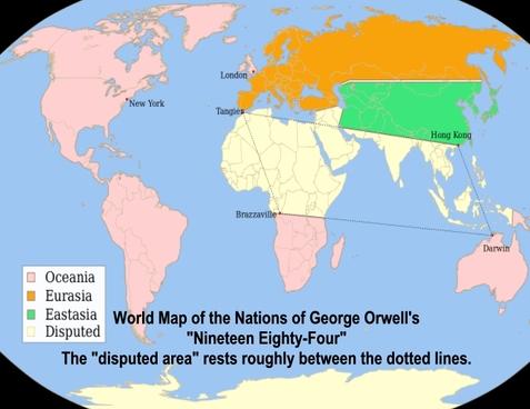 George Orwell's 1984 Map of the World