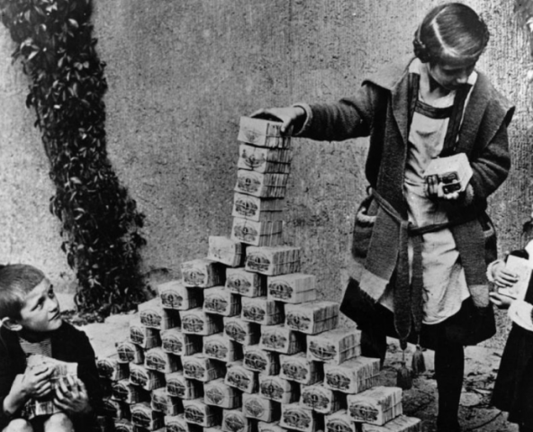 German children playing with worthless money.png