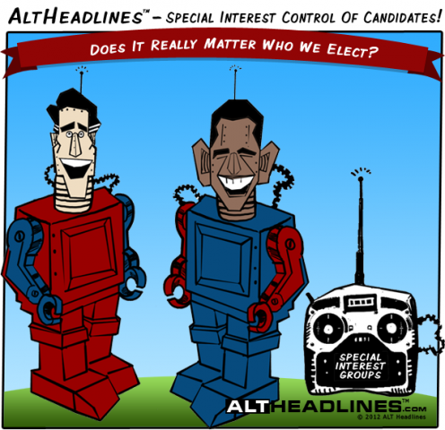 Special-interest-control-romney-obama-robots