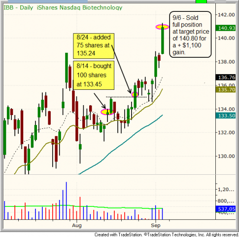 Technical pattern of ETF - $IBB