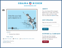 vote like your lady parts depend on it from the barak obama website