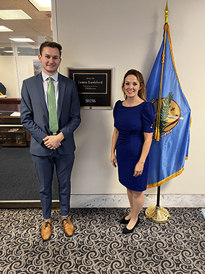 Jami Gurley, PhD (Dean McGee Eye Institute/University of Oklahoma) with Matthew Penner, office of Senator James Lankford (R-OK)