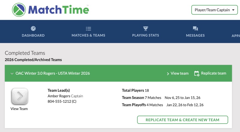 Replicate Team from Completed Teams