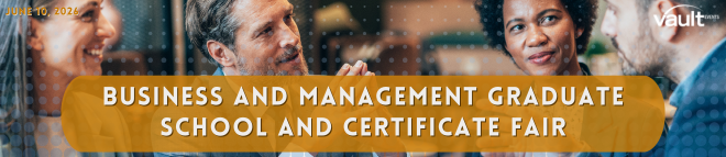 Business and Management Graduate School and Certificate Fair Banner