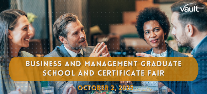 Business and Management Graduate School and Certificate Fair  Banner