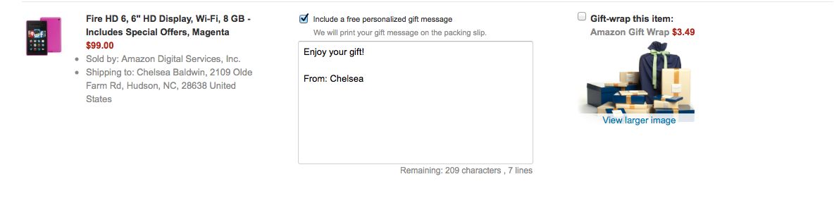 amazon gift options | The Daily Egg