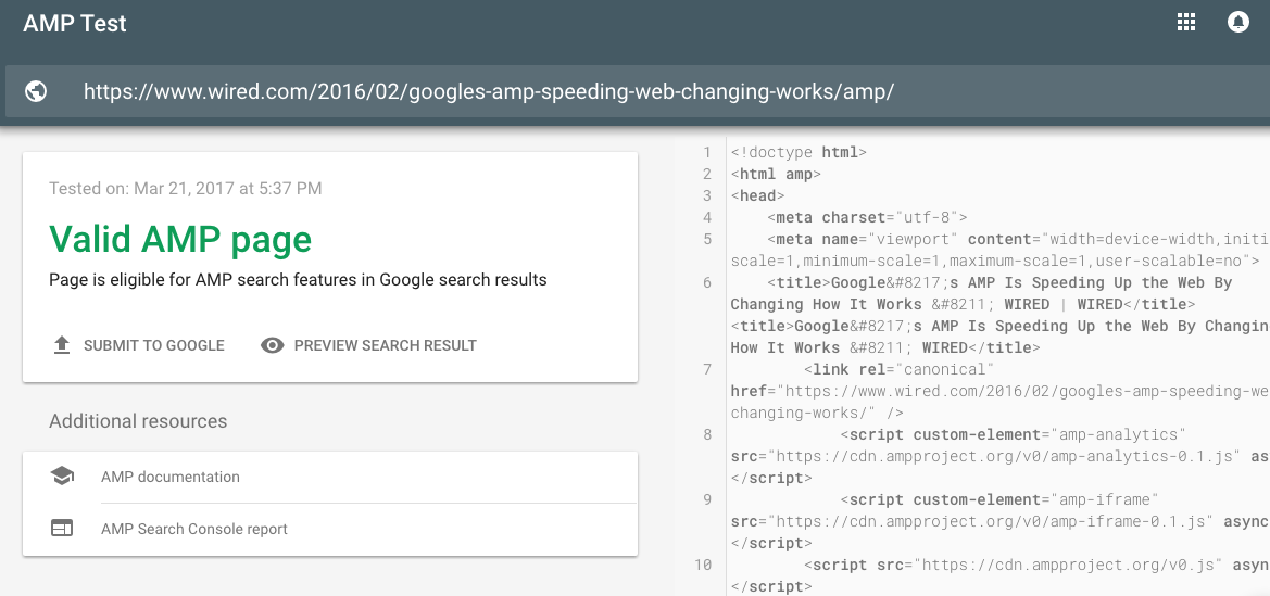 how to setup google amp webpages with analytics tracking how to test an amp to see if it works