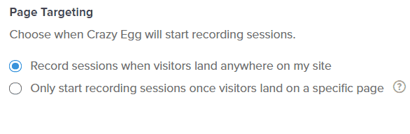 page targeting user recordings