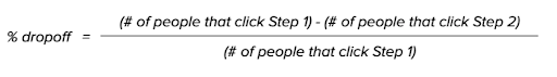 how to calculate a dropoff in funnel conversion rate