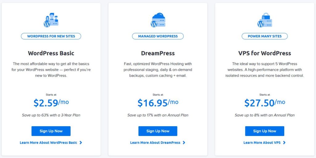 Dreamhost WordPress Pricing