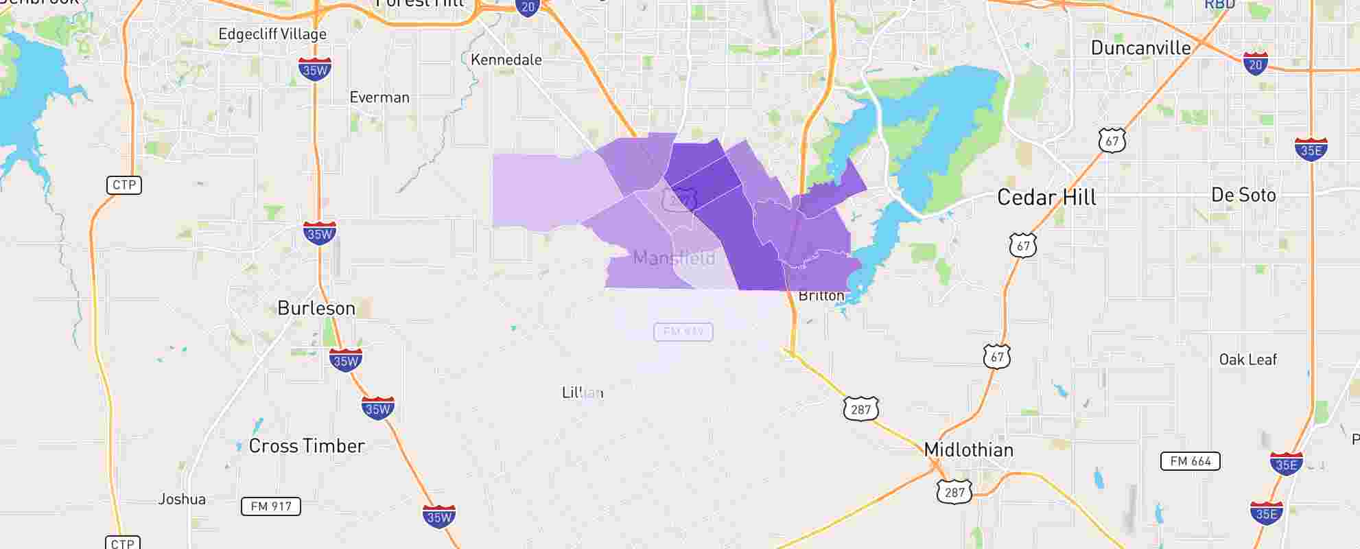 Mansfield Tx Zip Code Map