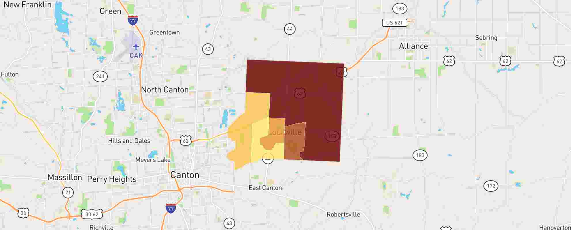 Louisville Area Zip Code Map