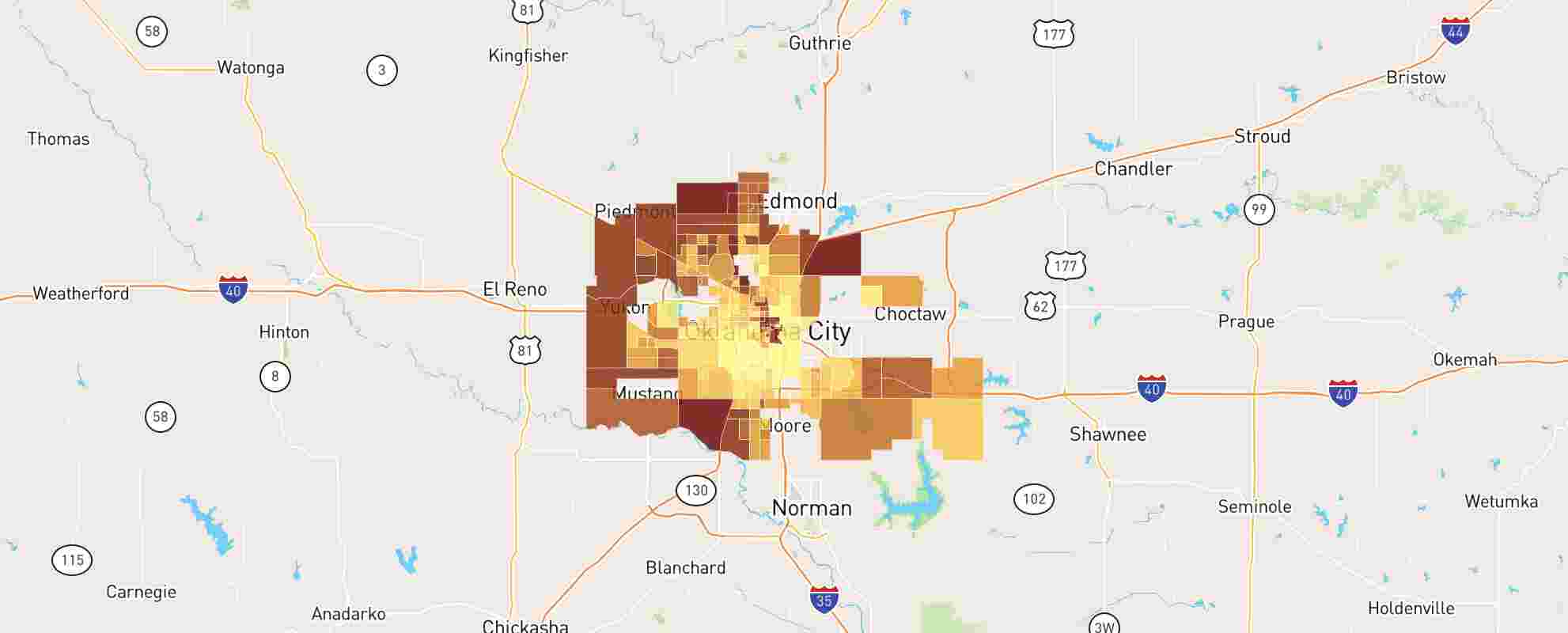 Oklahoma City Area Neighborhood Map