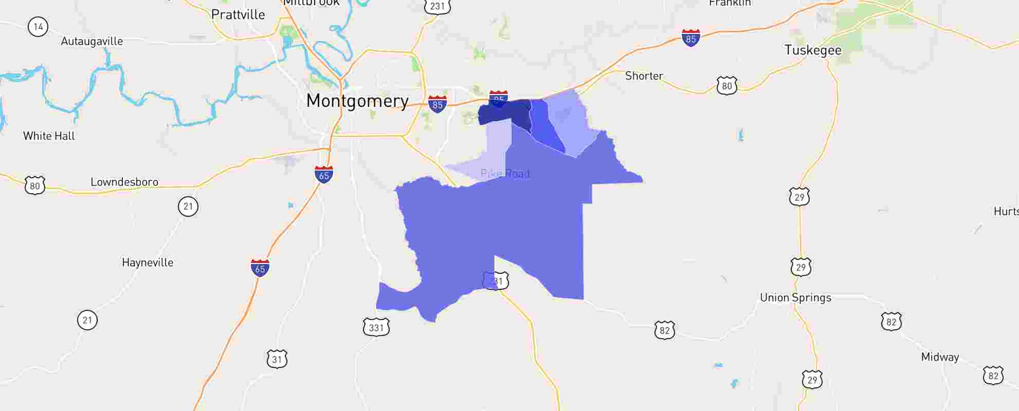Montgomery Al Zip Code Map