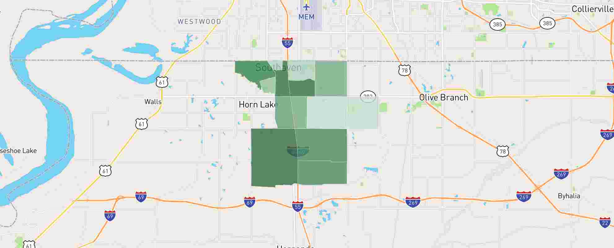 Southaven Zip Code Map