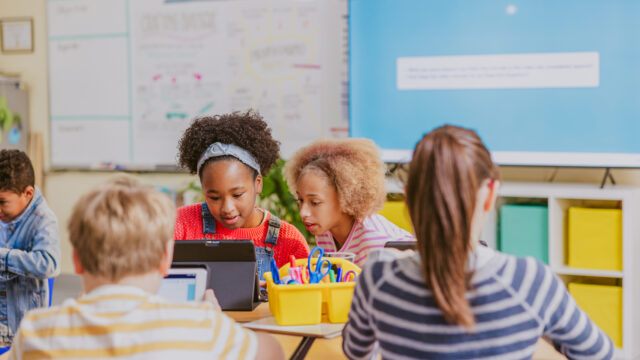 students engaged in class