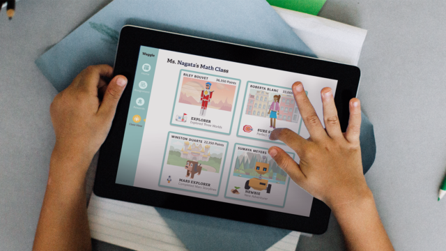 Student using a tablet