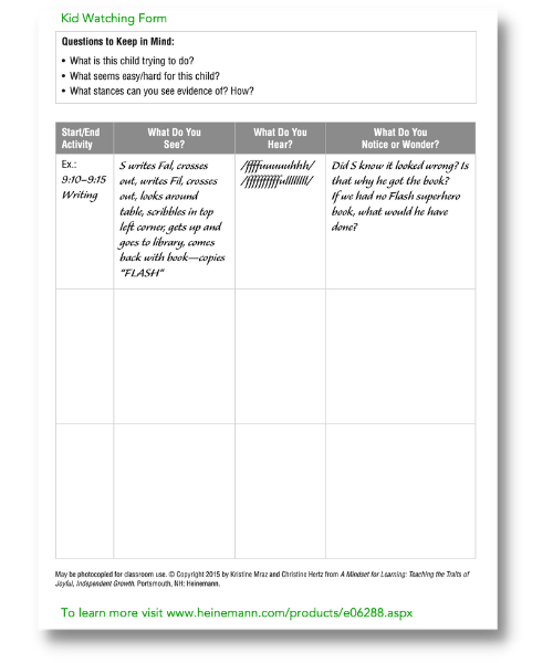 Kid Watching Form Page Blog Element