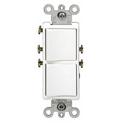 Leviton 606543 Decora Commercial-Grade Combo Stack Switch White