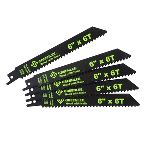 Greenlee 353-646 Bi-Metal With Cobalt Reciprocating Saw Blade 6 Inch- 3/4 Inch- 6 TPI- 5/Pack- Greenlee 353-646 Bi-Metal With Cobalt Reciprocating Saw Blade 6 Inch- 3/4 Inch- 6 TPI- 5/Pack-