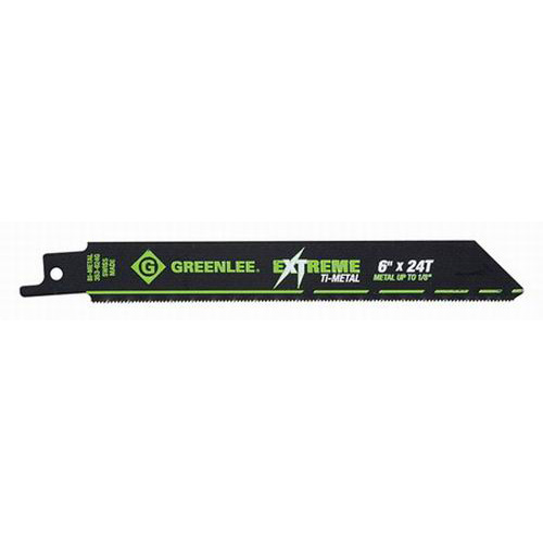 Greenlee 353-624G Titanium Coated Bi-Metal Reciprocating Saw Blade 6 Inch- 3/4 Inch- 18 TPI- 5/Pack- Greenlee 353-624G Titanium Coated Bi-Metal Reciprocating Saw Blade 6 Inch- 3/4 Inch- 18 TPI- 5/Pack-