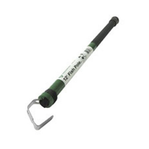 Greenlee FP24 Push/Pull Telescoping Fish Pole; 24 ft, Fiberglass, Green