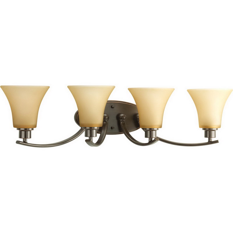 Progress Lighting P2003-20 Joy Collection 4-Light Wall Mount Incandescent Bath Lighting Fixture ...