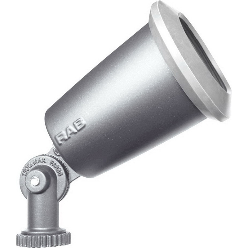 RAB R90MS Flood Light With External Gasket; 150 Watt, Silver Gray