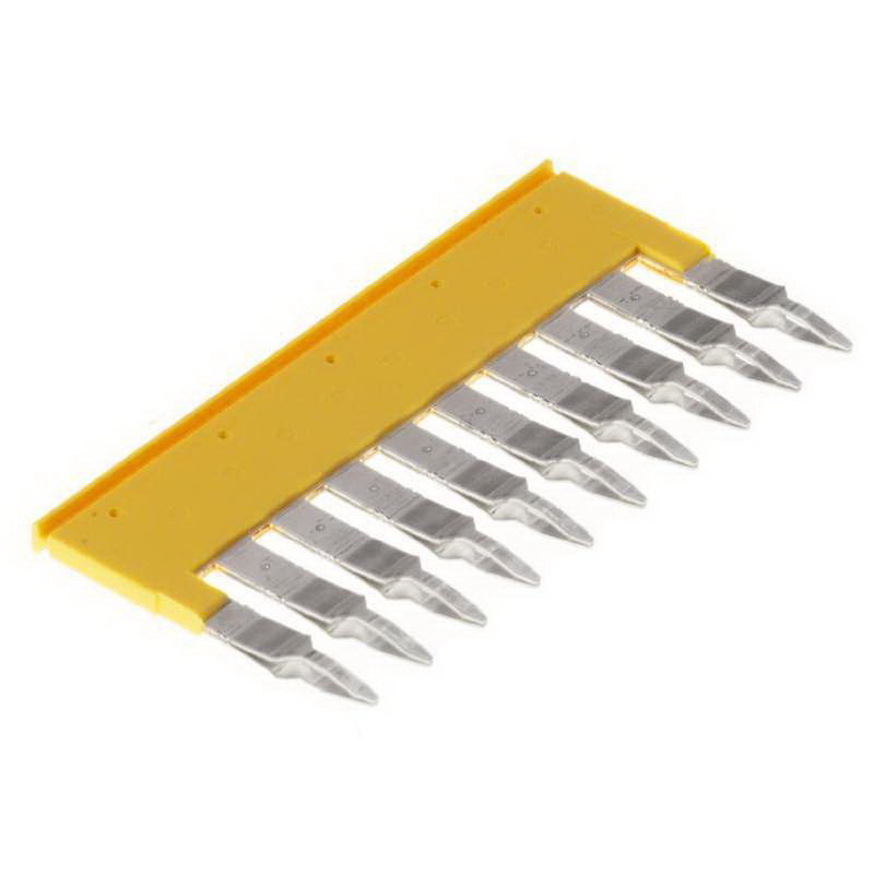 Weidmuller 1609030000 Cross Connector; 32 Amp, Yellow, Wemid, For Use With Terminal Block