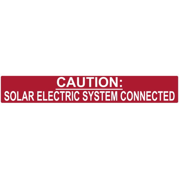 Hellermann Tyton 596-00245 Pre-Printed Reflective Solar Label 6.500 Inch Width x 1 Inch Height- White/Red- CAUTION SOLAR ELECTRIC SYSTEM CONNECTED- 50/Roll- Hellermann Tyton 596-00245 Pre-Printed Reflective Solar Label 6.500 Inch Width x 1 Inch Height- White/Red- CAUTION SOLAR ELECTRIC SYSTEM CONNECTED- 50/Roll-