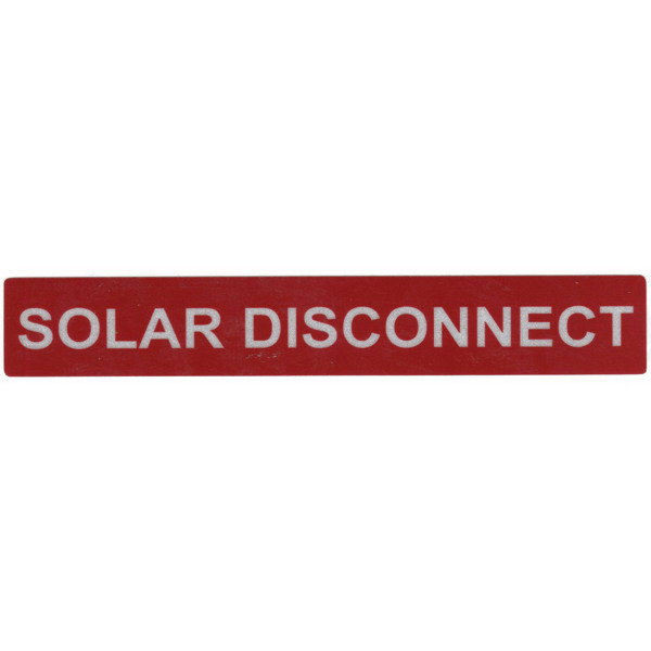 Hellermann Tyton 596-00246 Pre-Printed Reflective Solar Label 6.500 Inch Width x 1 Inch Height- White/Red- SOLAR DISCONNECT- 50/Roll- Hellermann Tyton 596-00246 Pre-Printed Reflective Solar Label 6.500 Inch Width x 1 Inch Height- White/Red- SOLAR DISCONNECT- 50/Roll-