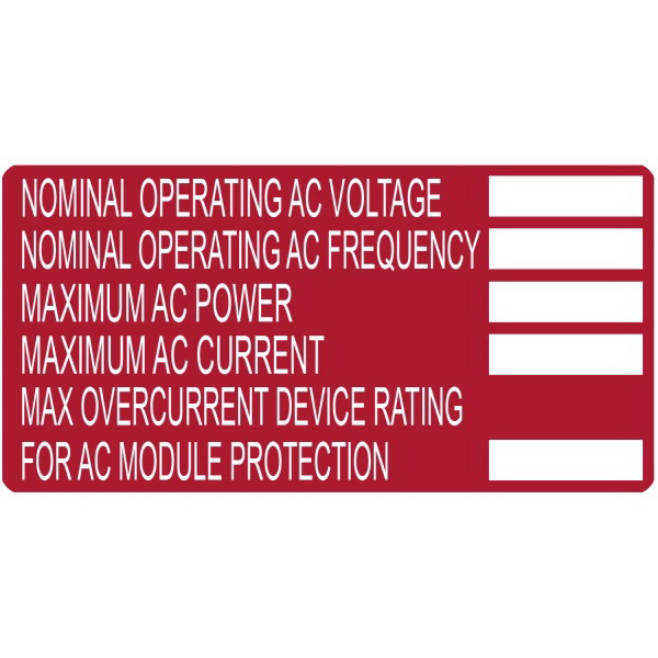 Hellermann Tyton 596-00252 Printable Solar Label 4 Inch Width x 2 Inch Height- White/Red- NOMINAL OPERATION VOLTAGE- MAXIMIUM AC POWER- 50/Roll- Hellermann Tyton 596-00252 Printable Solar Label 4 Inch Width x 2 Inch Height- White/Red- NOMINAL OPERATION VOLTAGE- MAXIMIUM AC POWER- 50/Roll-