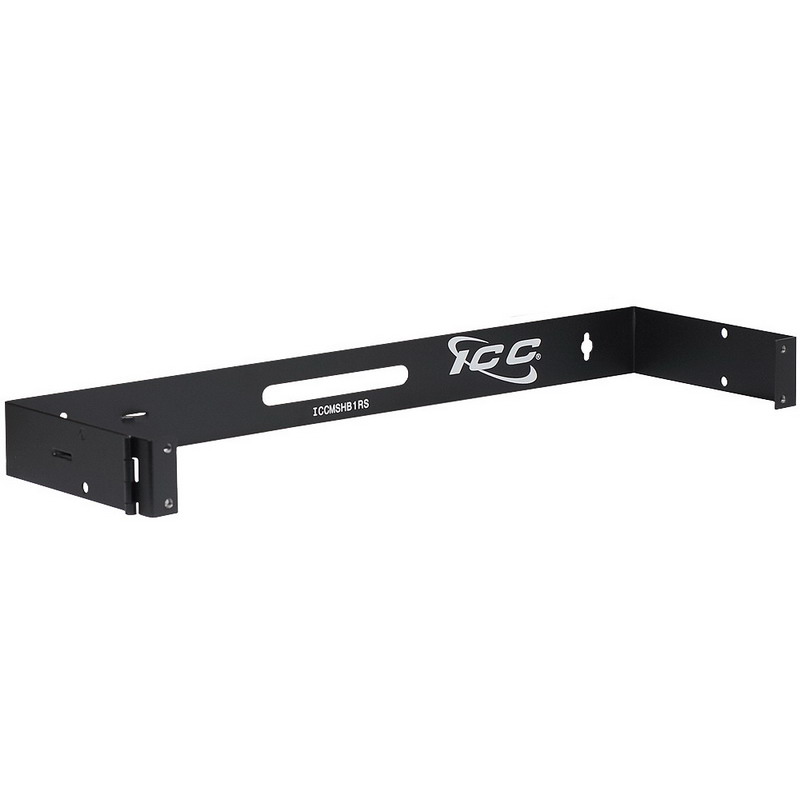 ICC ICCMSHB1RS Hinged Bracket; Wall Mount, 1Rack Unit, Black