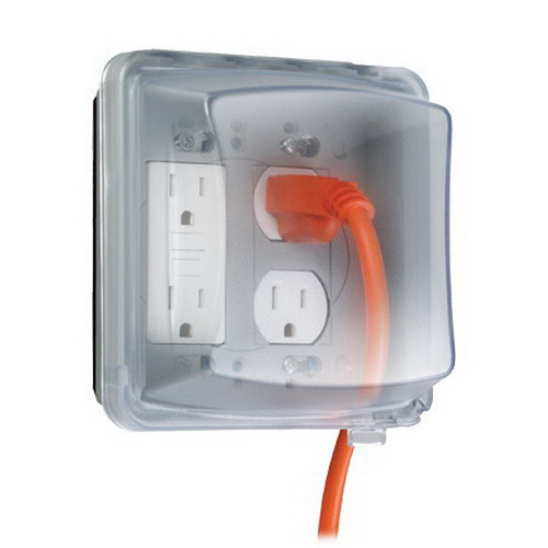 TayMac MM2410C 2Gang InUse Weatherproof Double Outlet Cover; High