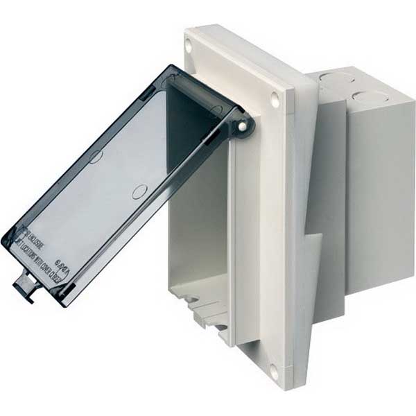 Arlington DBVR171W InBox™ 1Gang Low Profile Weatherproof Recessed Electrical Box; Plastic