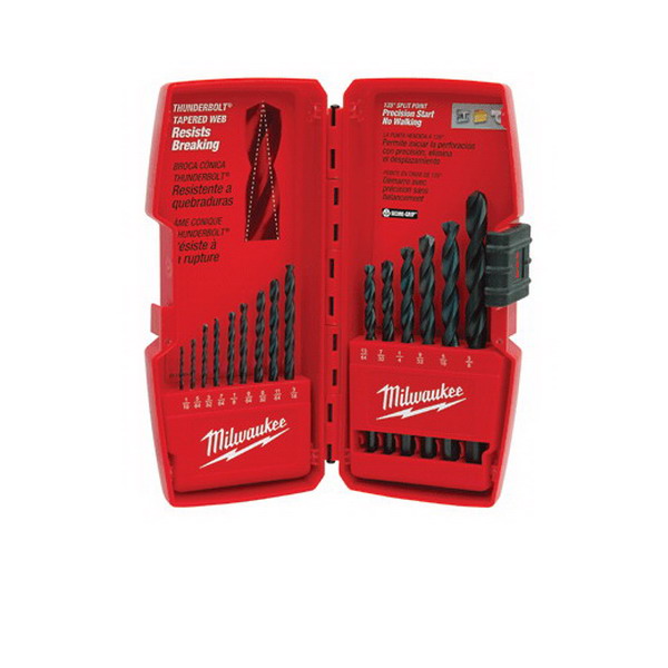 Milwaukee Tool 48-89-2803 Thunderbolt Drill-Bit Set 15 Piece- Black Oxide- Milwaukee Tool 48-89-2803 Thunderbolt Drill-Bit Set 15 Piece- Black Oxide-