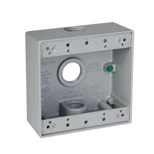 TayMac DB375S 2-Gang 3-Hole Electrical Box; Metallic - Crescent ...