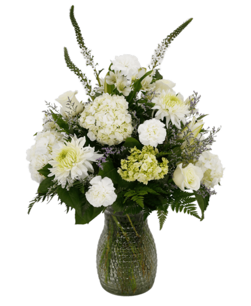 White Satin Vase, Deluxe