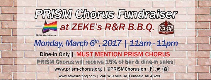 PRISM Chorus Fundraiser at Zeke's BBQ